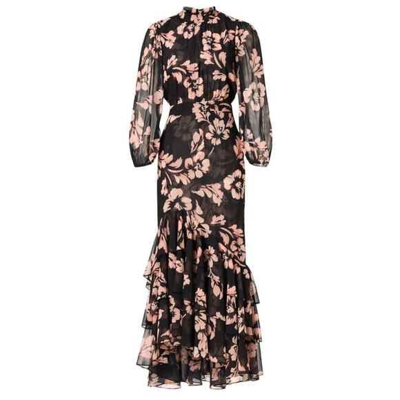 Misa Los Angeles Aubrey Dress in Black Floral, Size S Misa Los Angeles Aubrey Dress in Black Floral, Size S